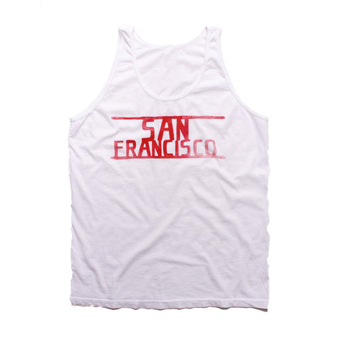 SAN FRANCISCO - White & Red tanktop - Unisex