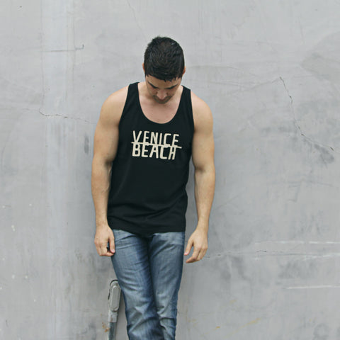 VENICE BEACH- Black Sleeveless tank top for Men and Women